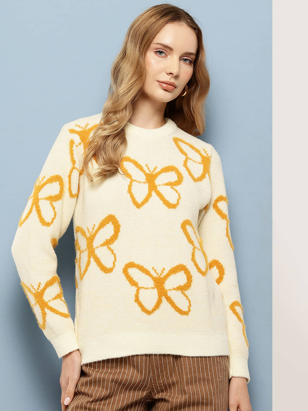 Aarika Women Woollen Round Neck Pullover ( Yellow )     			Aarika Women Woollen Round Neck Pullover ( Yellow )