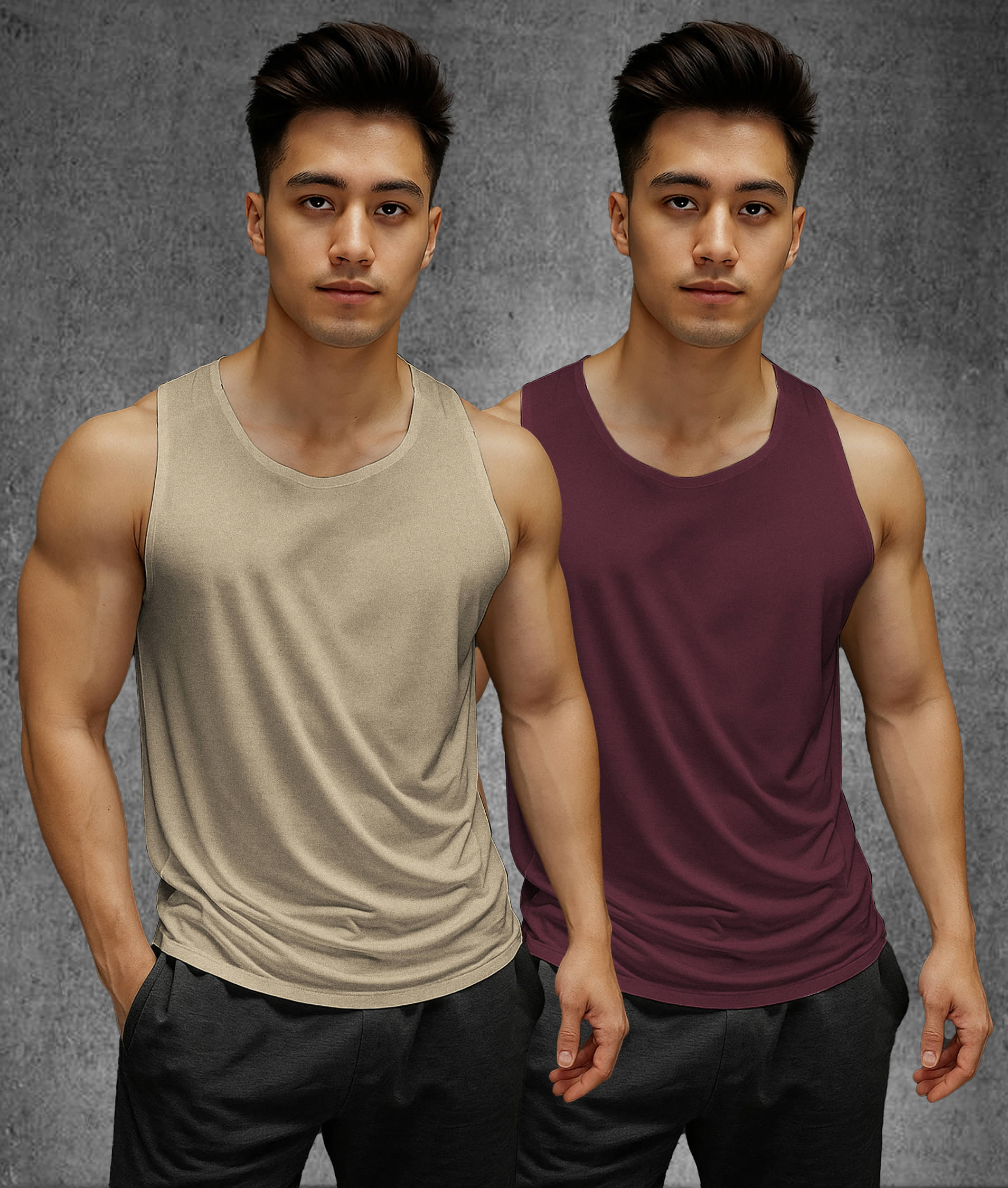     			Aiza Collection Pack of 2 Cotton Tank For Men ( Multicolor1 )