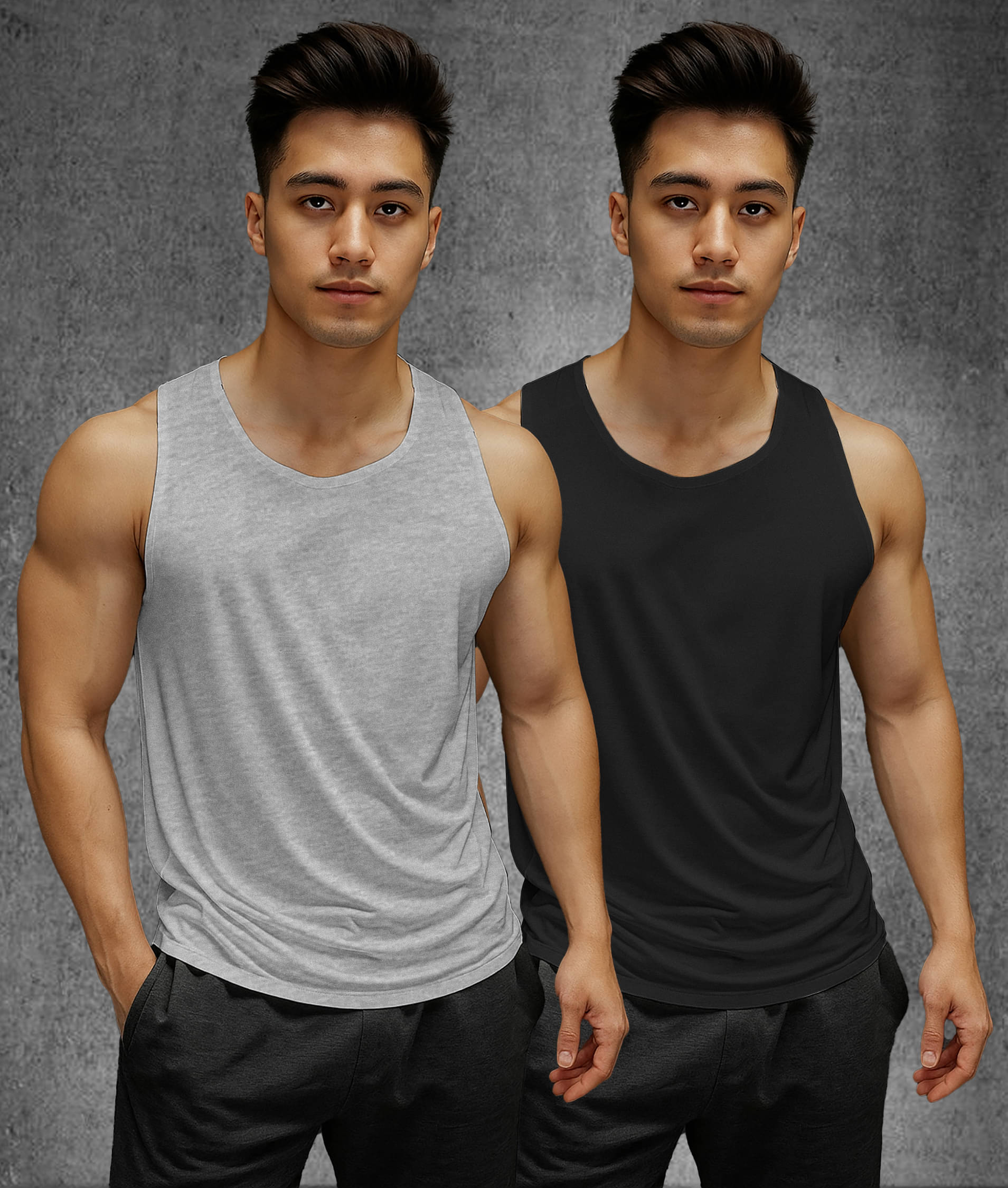     			Aiza Collection Pack of 2 Cotton Tank For Men ( Multicolor3 )