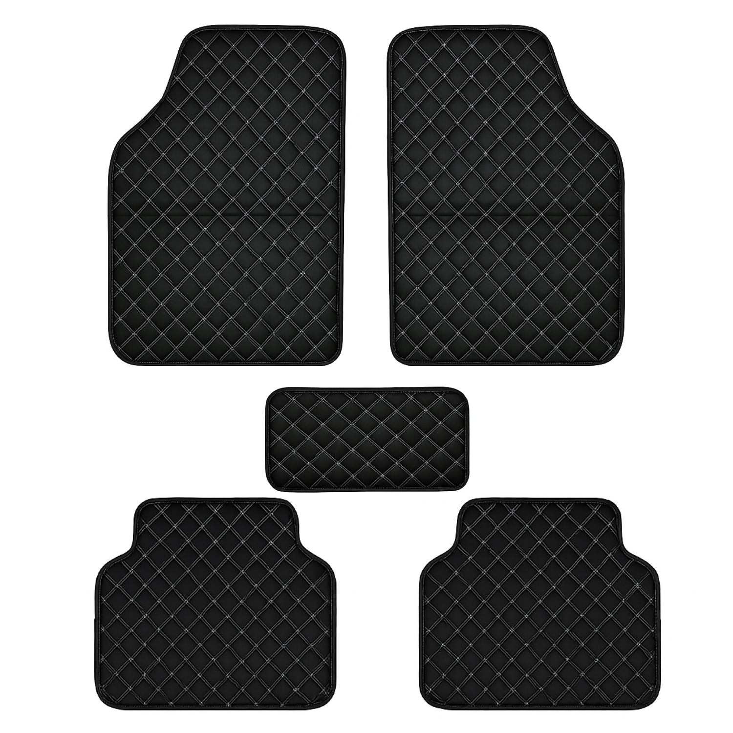 Aksmit Waterproof and Non-slip Leather Floor Mats, Car Floor Mat Accessories, Black gold Aksmit Waterproof and Non-slip Leather Floor Mats, Car Floor Mat Accessories, Black gold