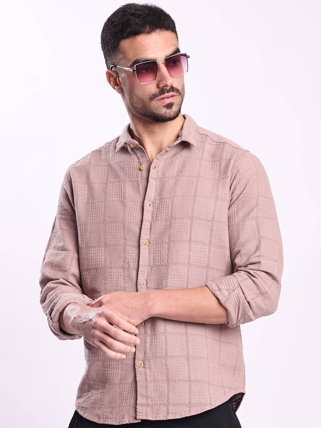 Bene Kleed 100% Cotton Regular Fit Checks Full Sleeves Men's Casual Shirt - Peach ( Pack of 1 )     			Bene Kleed 100% Cotton Regular Fit Checks Full Sleeves Men's Casual Shirt - Peach ( Pack of 1 )