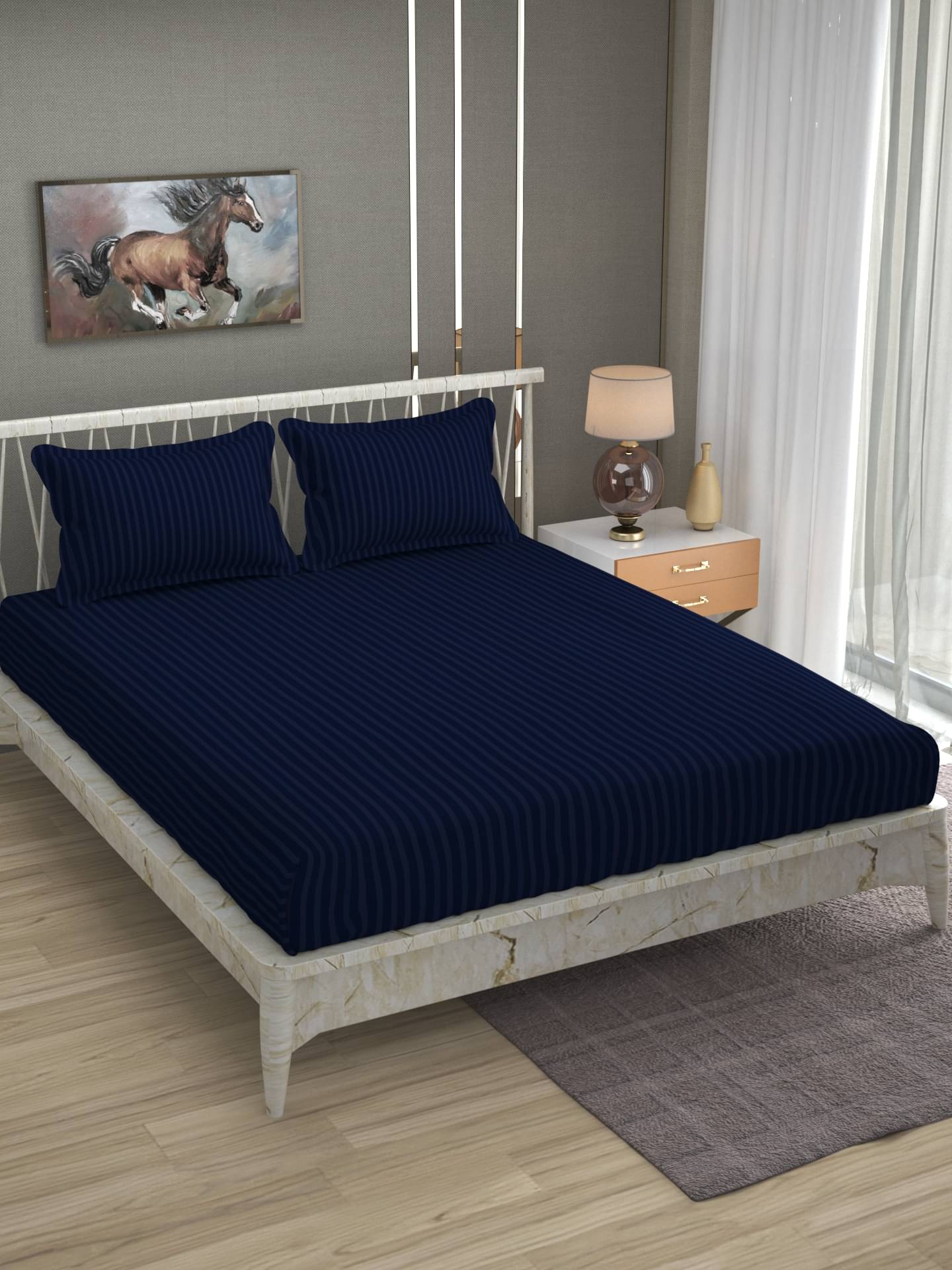 Bromwick Microfiber 1 Double Bedsheet with 2 Pillow Covers ( Blue ) Bromwick Microfiber 1 Double Bedsheet with 2 Pillow Covers ( Blue )