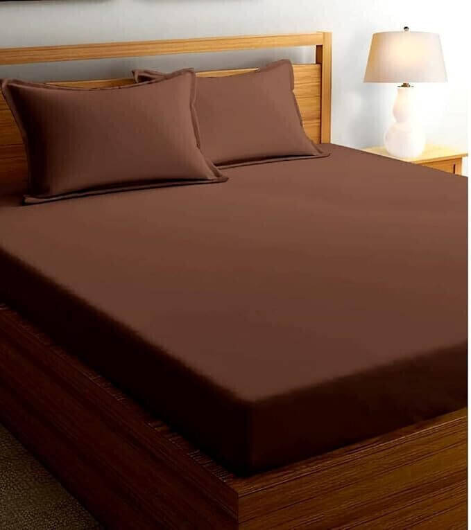     			Bromwick Microfiber 1 Double Bedsheet with 2 Pillow Covers ( Brown )
