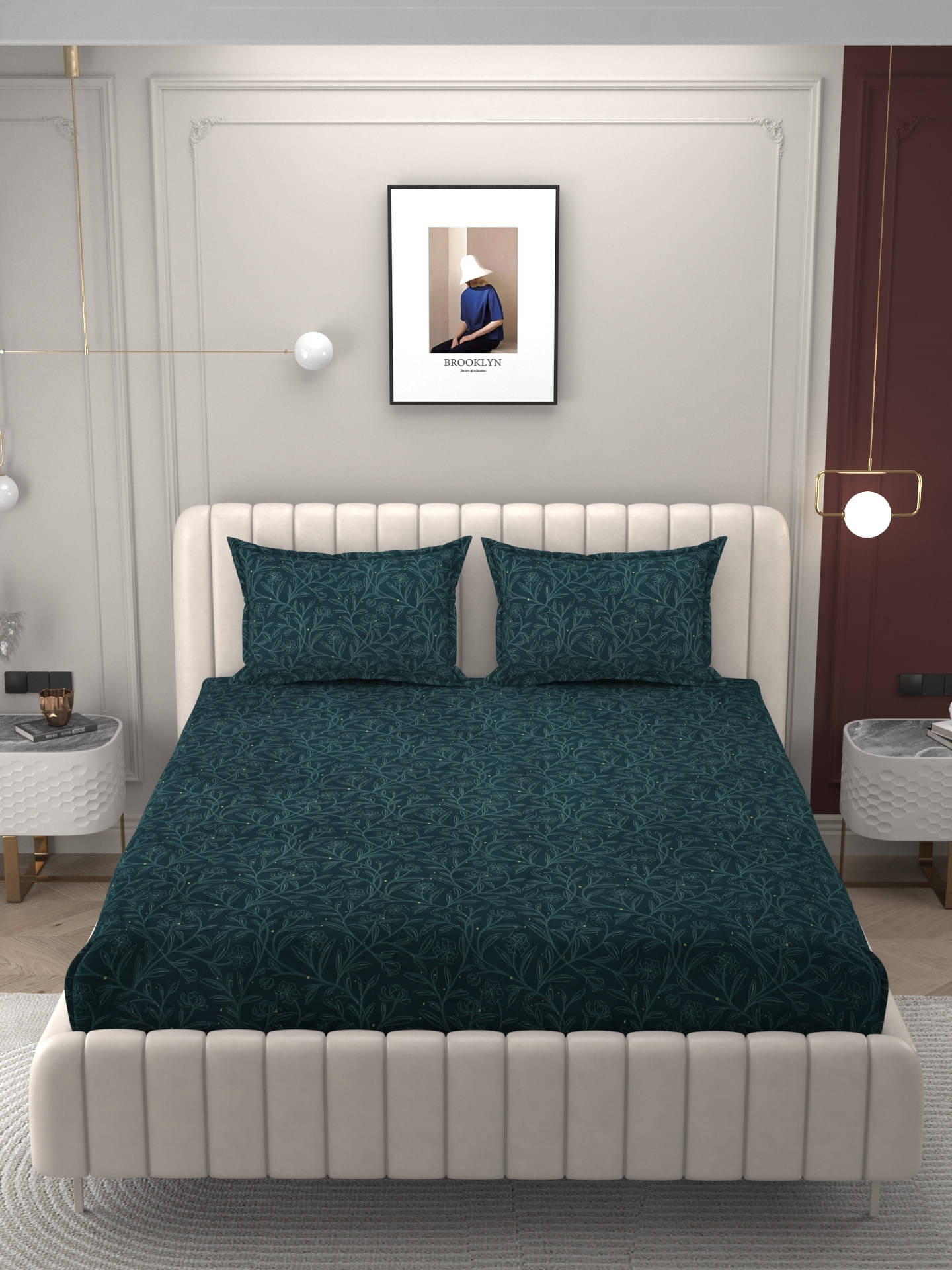     			Bromwick Microfiber 1 Double Bedsheet with 2 Pillow Covers ( Green )