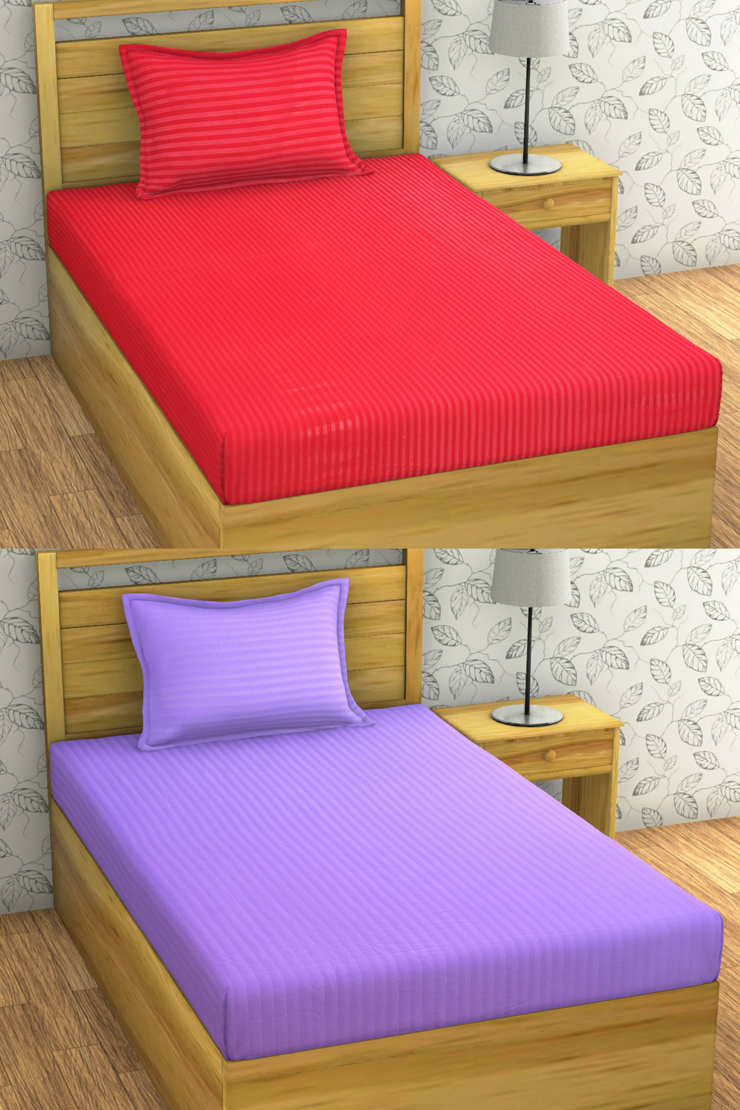     			Bromwick Microfiber 1 Single Bedsheet with 1 Pillow Cover ( Red )