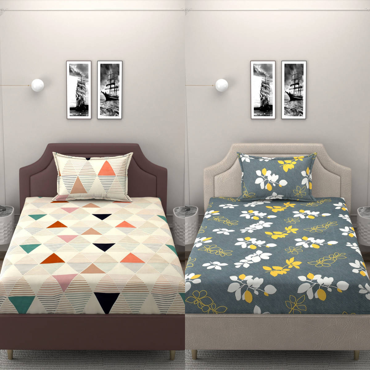     			Bromwick Microfiber 1 Single Bedsheet with 1 Pillow Cover ( Grey )
