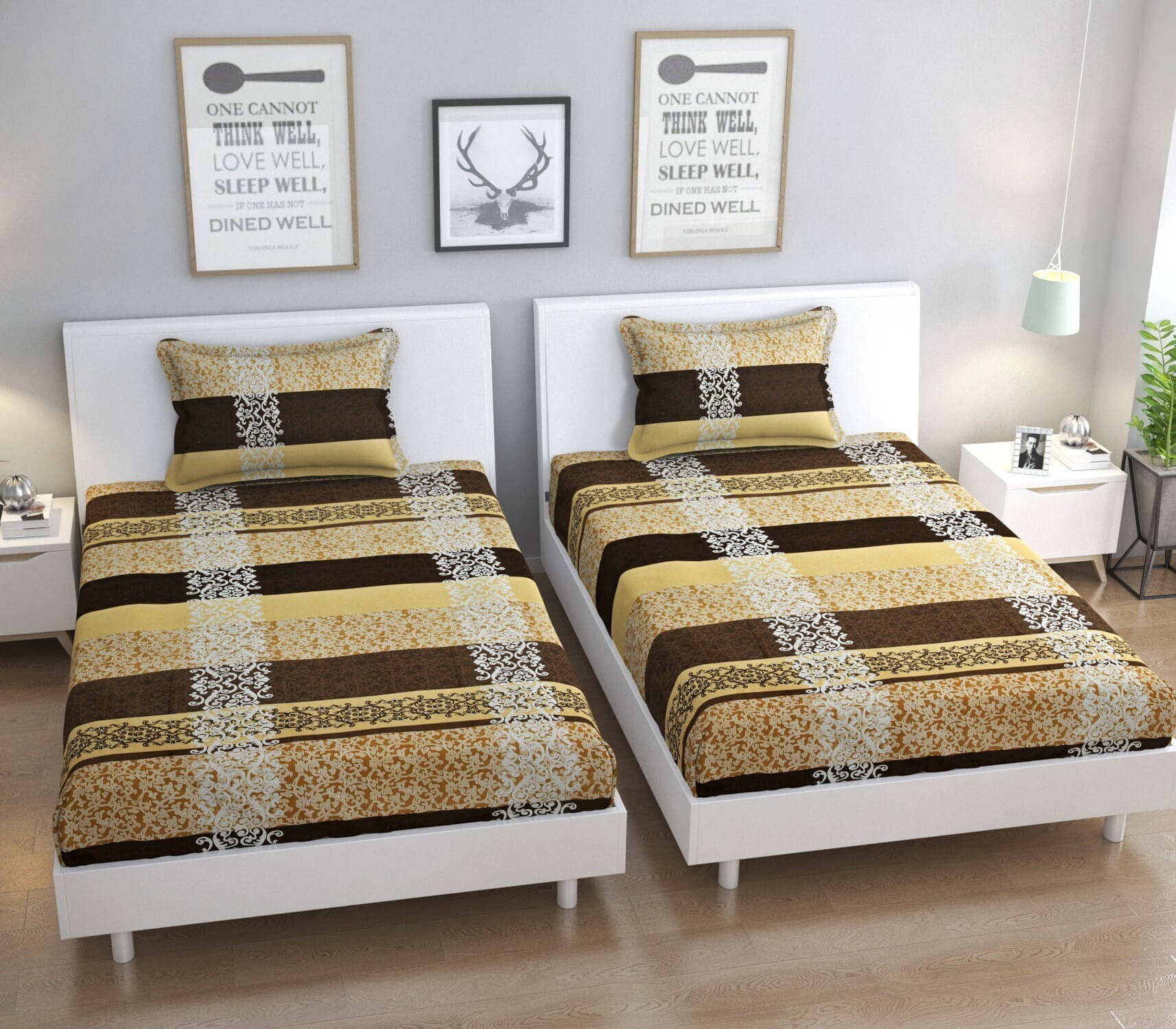     			Bromwick Microfiber 1 Single Bedsheet with 1 Pillow Cover ( Multicolor )