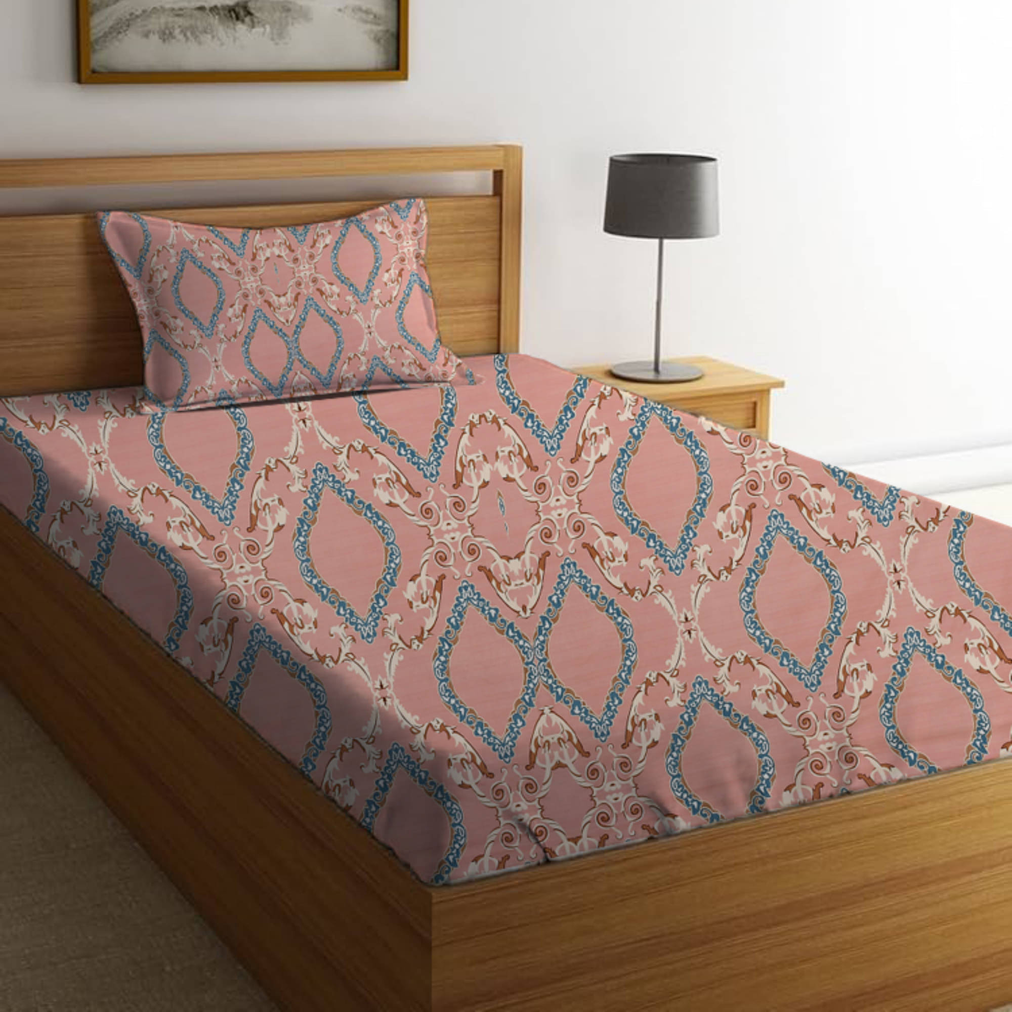     			Bromwick Microfiber 1 Single Bedsheet with 1 Pillow Cover ( Multicolor )