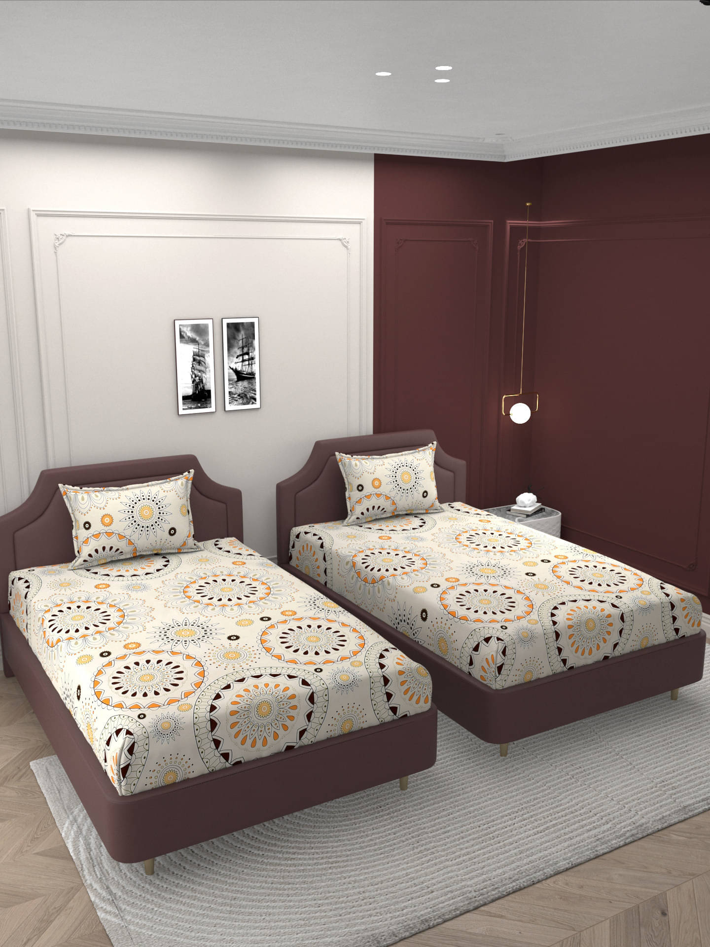     			Bromwick Microfiber 1 Single Bedsheet with 1 Pillow Cover ( Multicolor )
