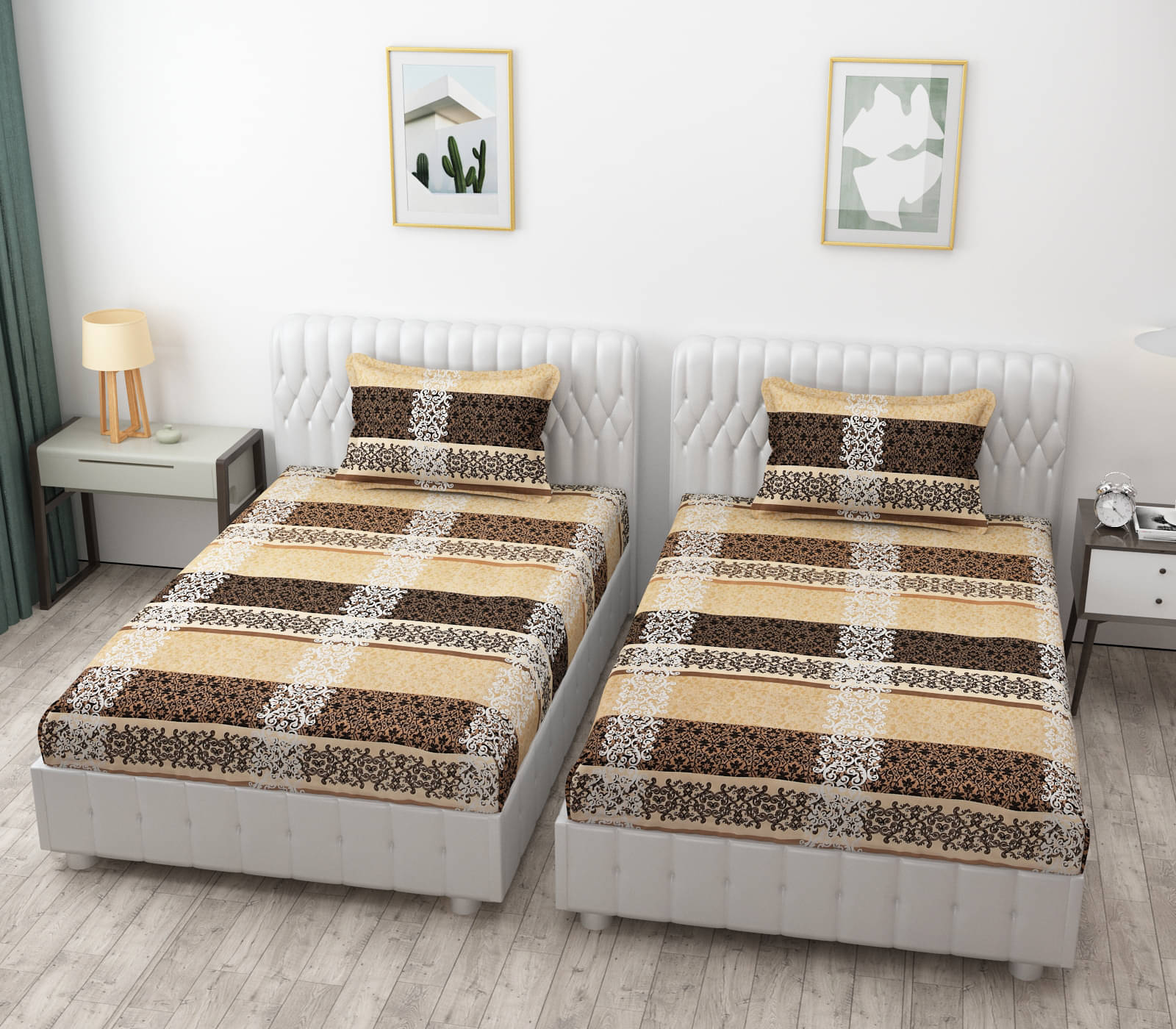     			Bromwick Microfiber 1 Single Bedsheet with 1 Pillow Cover ( Multicolor )