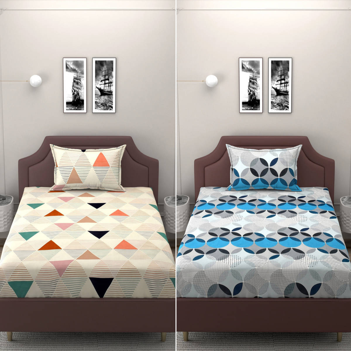     			Bromwick Microfiber 1 Single Bedsheet with 1 Pillow Cover ( White )