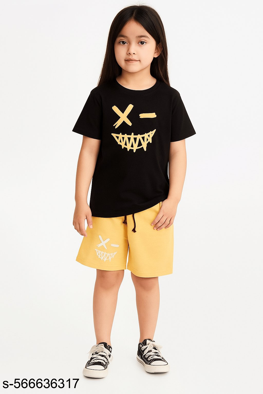 DEE RAJ CREATIONS Pack of 1 Girls Cotton Blend T-shirt & Shorts ( Mustard ) DEE RAJ CREATIONS Pack of 1 Girls Cotton Blend T-shirt & Shorts ( Mustard )
