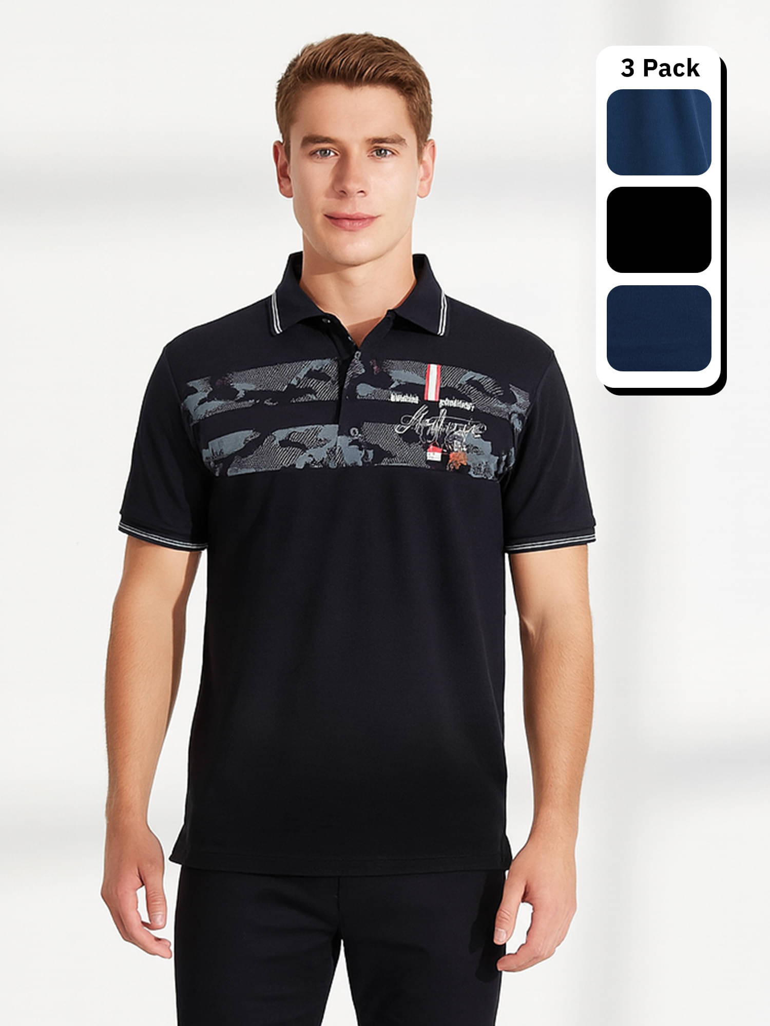     			Dollar Men Cotton Regular Fit Printed Polo T Shirt ( Multicolor5 )