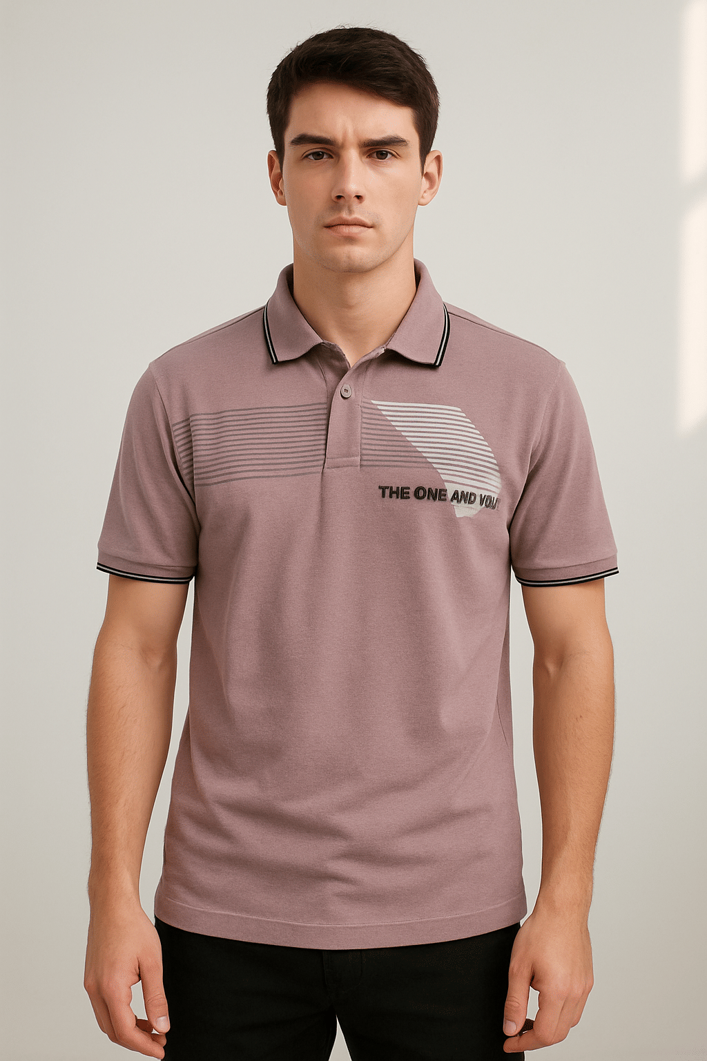 Dollar Men Cotton Regular Fit Printed Polo T Shirt ( Purple )