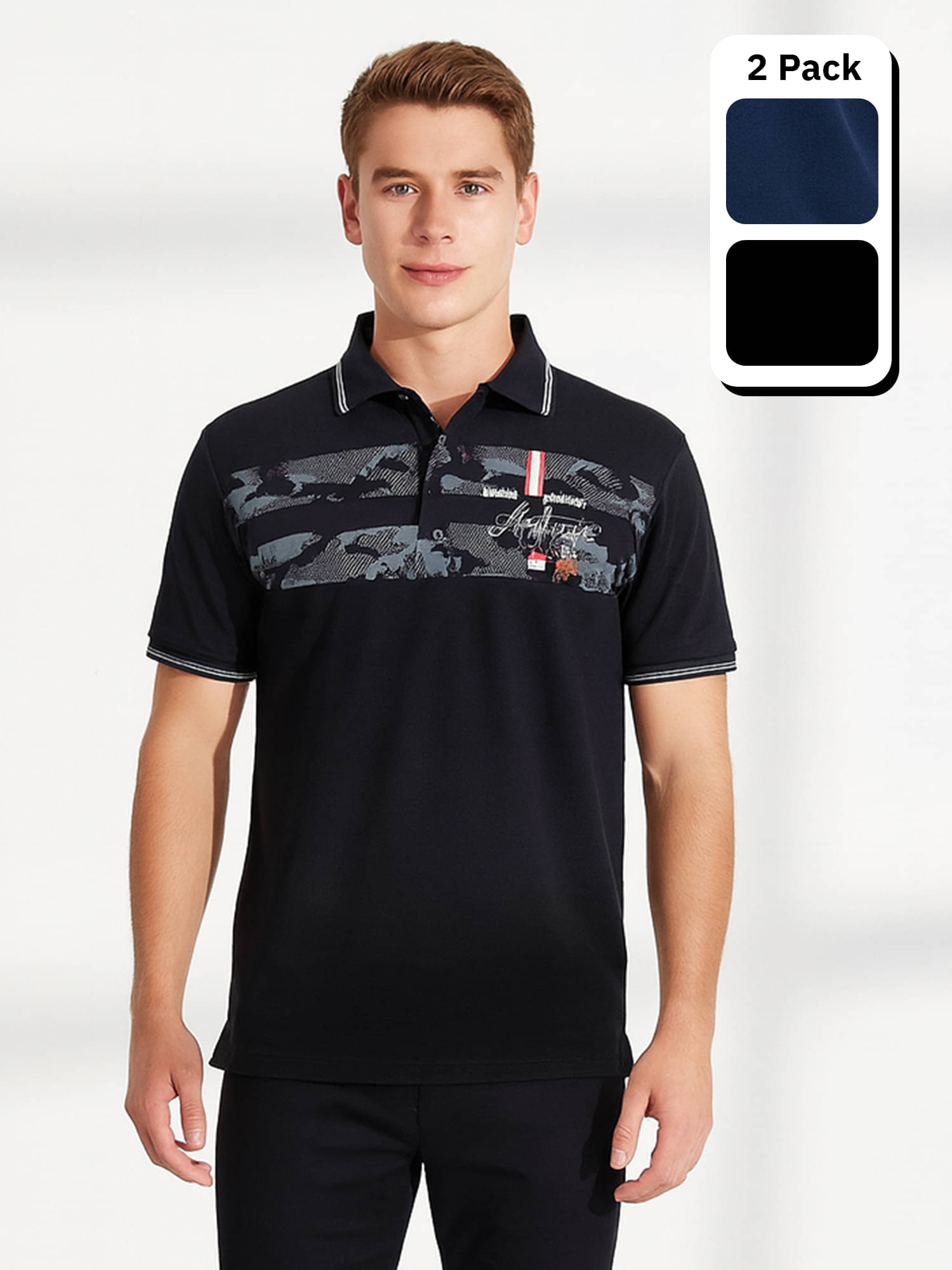     			Dollar Men Cotton Regular Fit Printed Polo T Shirt ( Multicolor )