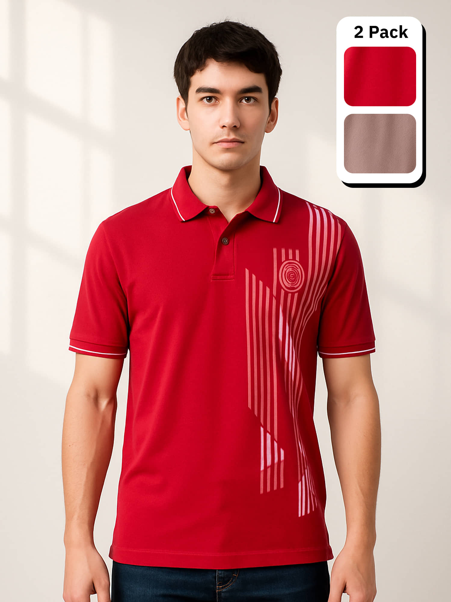 Dollar Men Cotton Regular Fit Printed Polo T Shirt ( Multicolor2 )