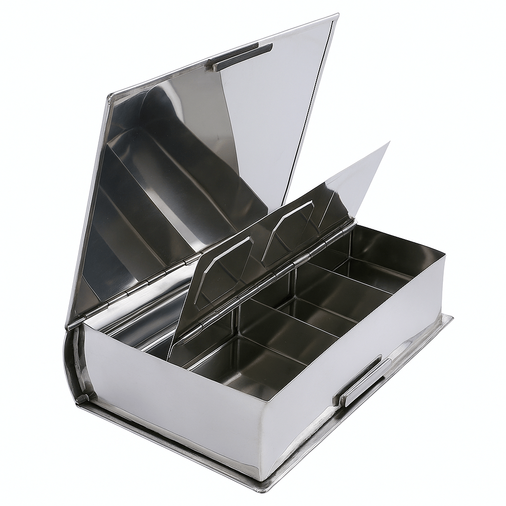 Dynore Pan Masala , Pan Dan Steel Silver Spice Container ( Set of 1 ) Dynore Pan Masala , Pan Dan Steel Silver Spice Container ( Set of 1 )