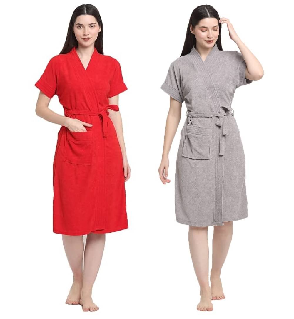     			FeelBlue Multi Free Size Bathrobe ( Pack of 2 )