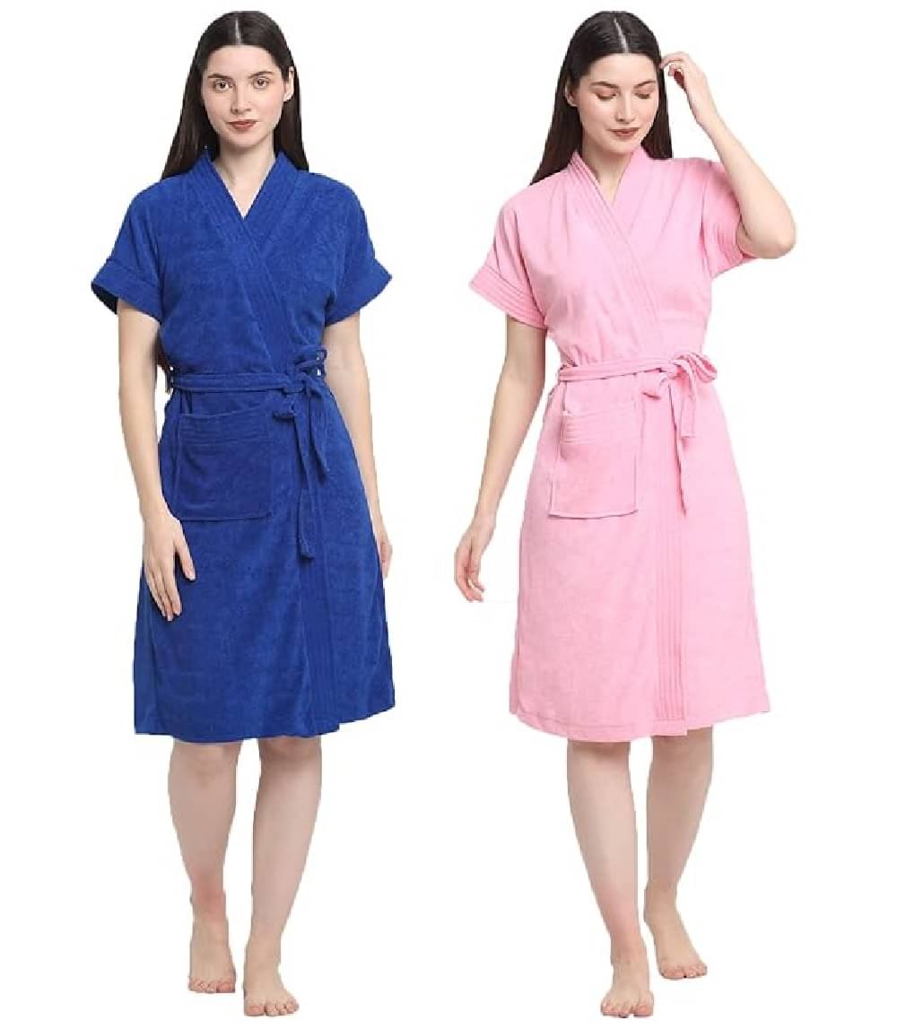    			FeelBlue Multi Free Size Bathrobe ( Pack of 2 )