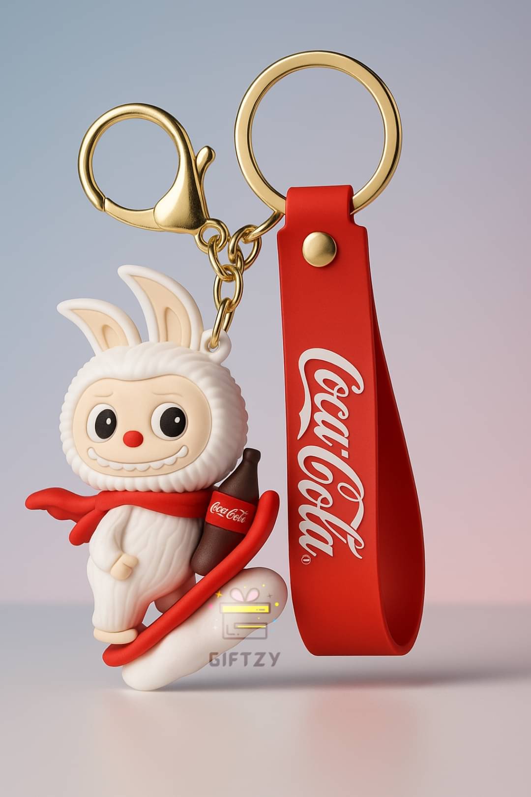     			Labubu Cartoon Silicone Keyring Cute Bag Charm Bunny Gift for Kids Key Chain