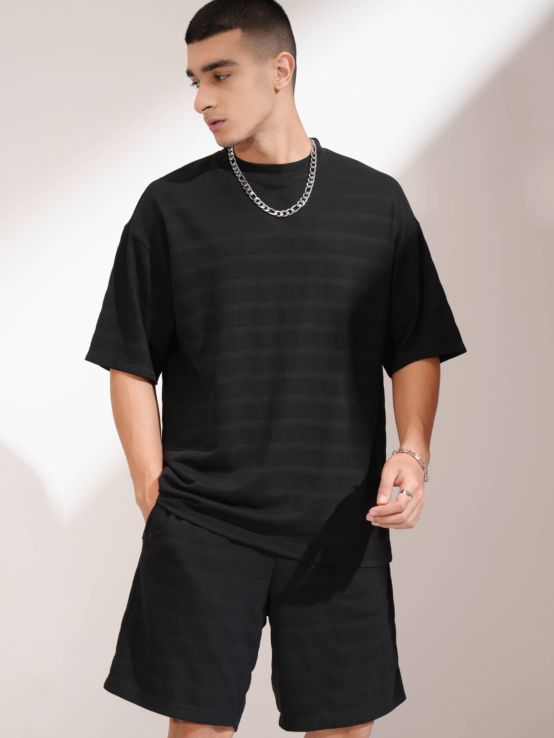    			Highlander Men's T-shirt With Shorts Co-Ords Set ( Pack of 1 , Black )