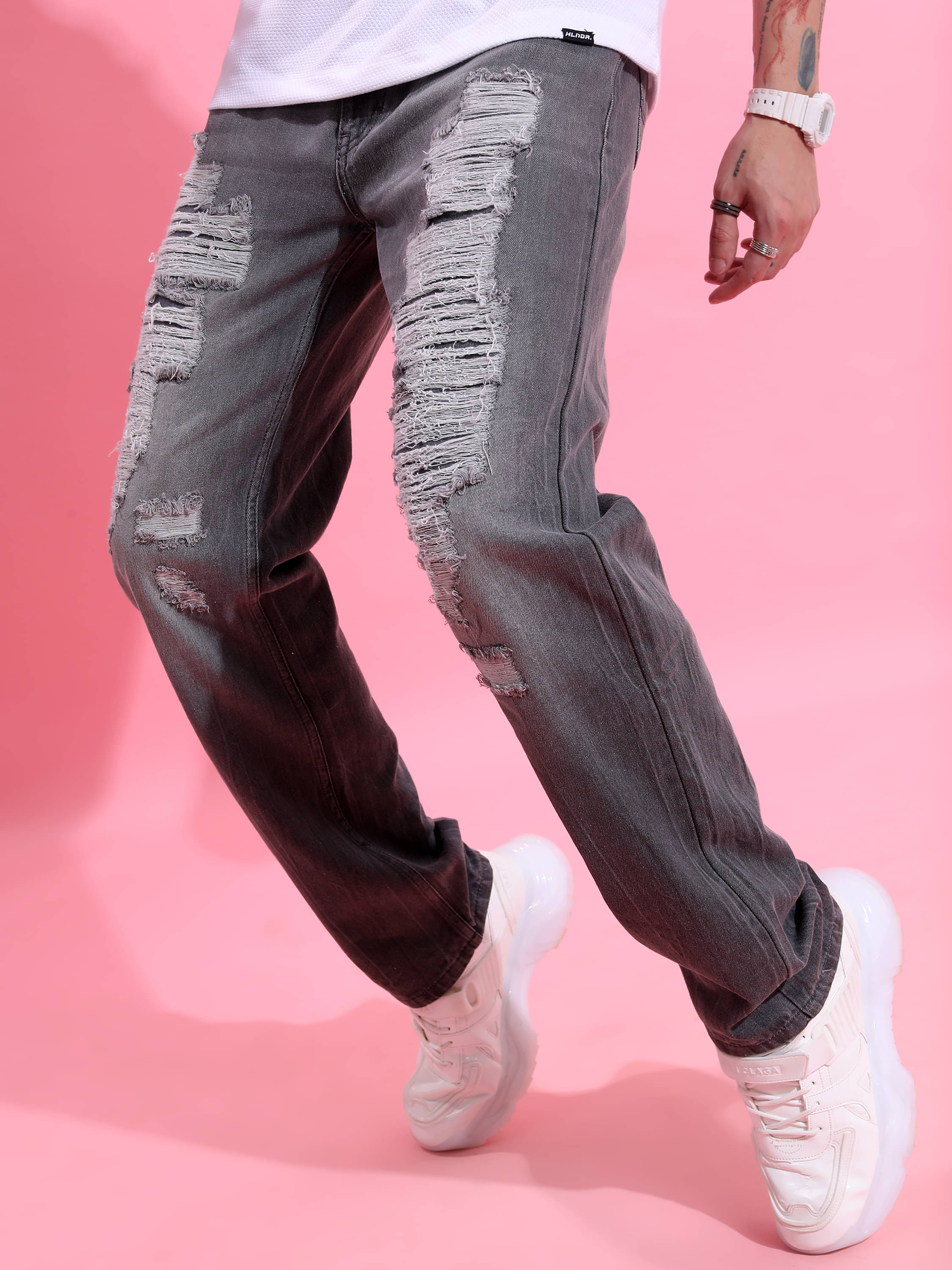 Highlander Straight Clean Look Men's Jeans - Grey ( Pack of 1 ) Highlander Straight Clean Look Men's Jeans - Grey ( Pack of 1 )