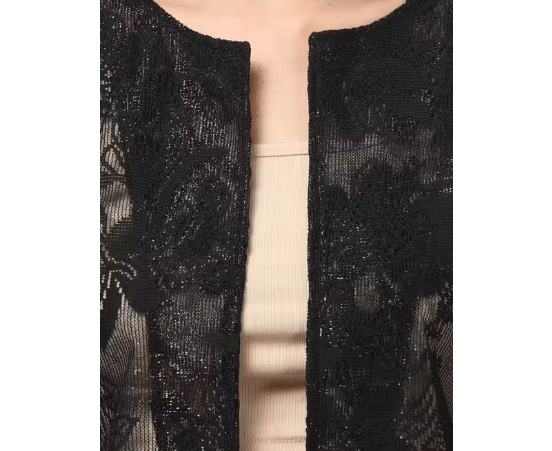     			Idrishi production Women Net Embellished Crop Shrug ( Black )