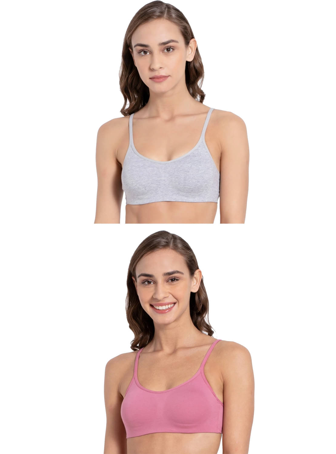 Jockey Pack of 2 Cotton Non Padded For Women ( Multicolor 2 )     			Jockey Pack of 2 Cotton Non Padded For Women ( Multicolor 2 )