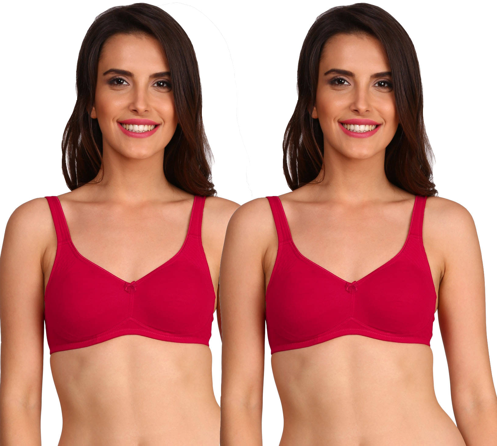 Jockey Pack of 2 Cotton Non Padded Minimizer Bra For Women ( Red ) Jockey Pack of 2 Cotton Non Padded Minimizer Bra For Women ( Red )
