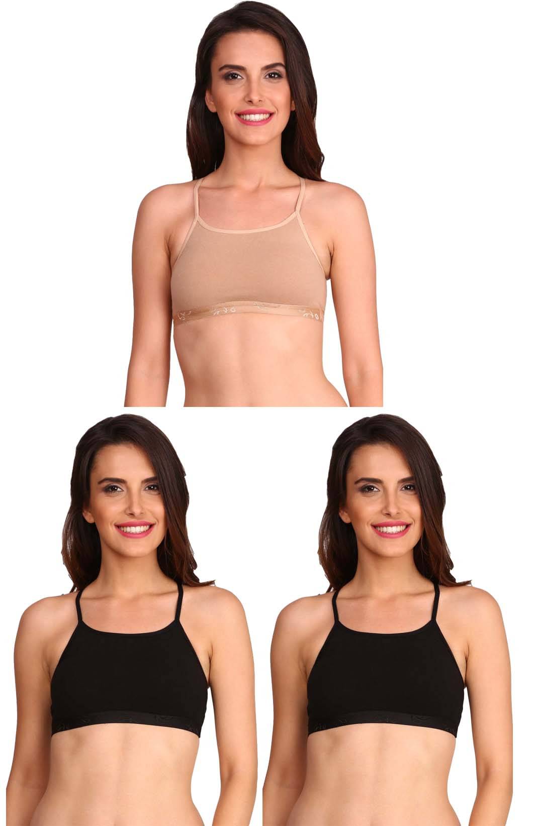 Jockey Pack of 3 Cotton Non Padded Cami bra For Women ( Multicolor 7 ) Jockey Pack of 3 Cotton Non Padded Cami bra For Women ( Multicolor 7 )