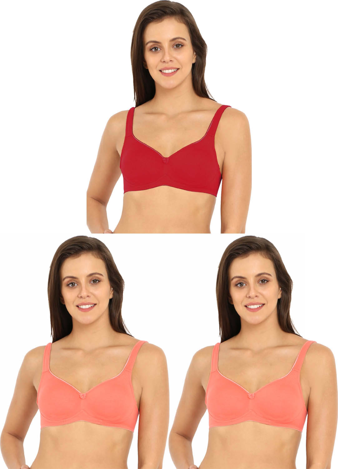 Jockey Pack of 3 Cotton Non Padded Minimizer Bra For Women ( Multicolor 8 )     			Jockey Pack of 3 Cotton Non Padded Minimizer Bra For Women ( Multicolor 8 )