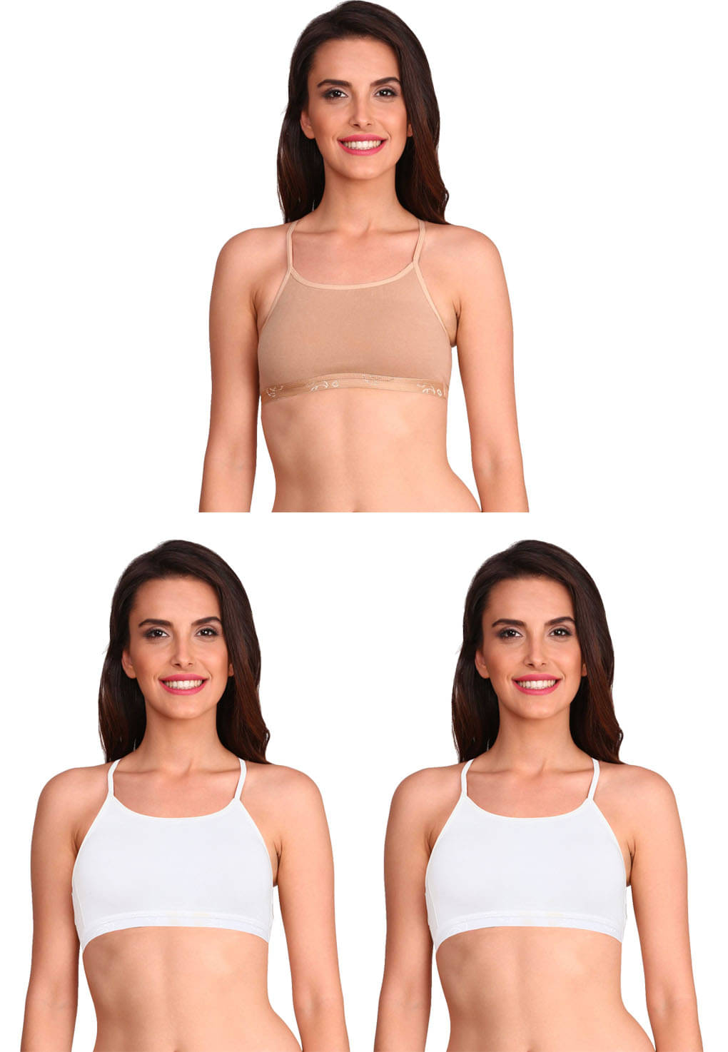 Jockey Pack of 3 Cotton Non Padded Cami bra For Women ( Multicolor 9 )     			Jockey Pack of 3 Cotton Non Padded Cami bra For Women ( Multicolor 9 )