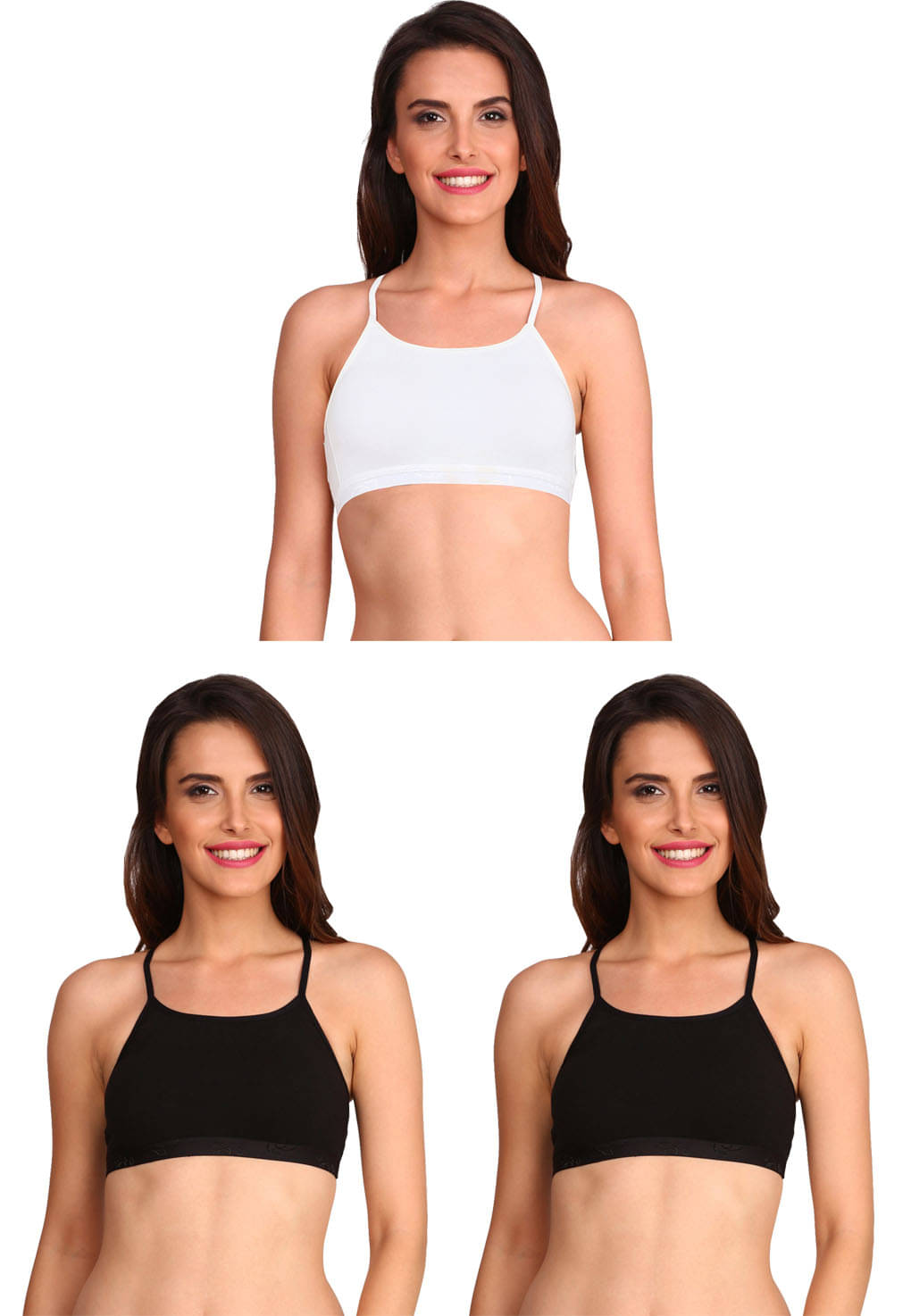     			Jockey Pack of 3 Cotton Non Padded Cami bra For Women ( Multicolor 8 )
