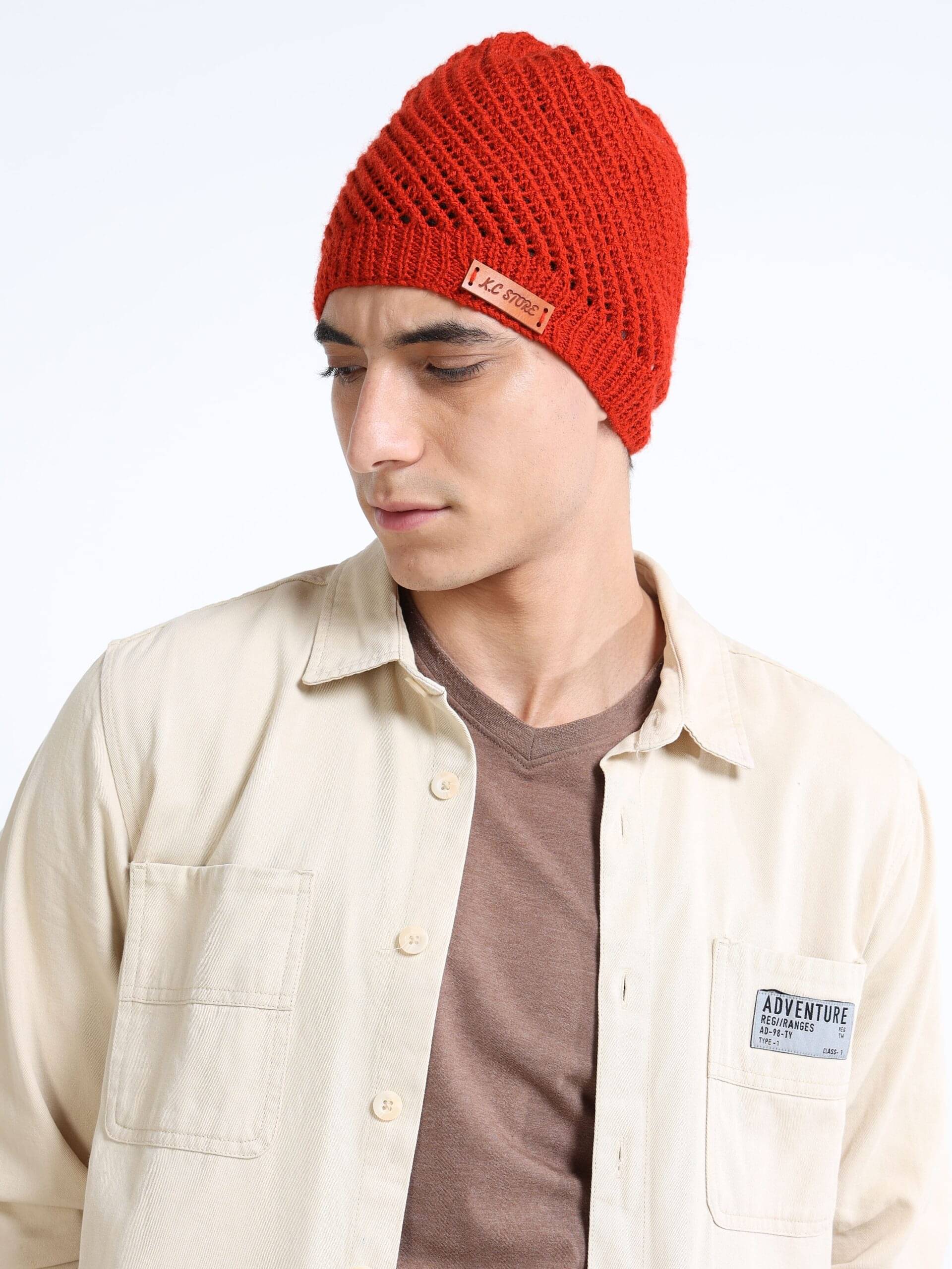 KC Store Pack of 1 Woollen Men's Cap ( Orange ) KC Store Pack of 1 Woollen Men's Cap ( Orange )