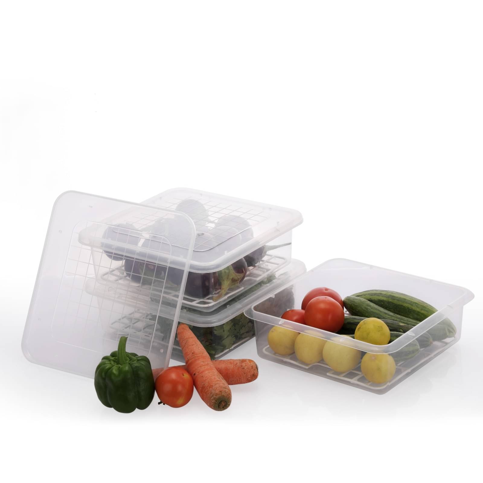     			KEDAR PLAST Storage Containers Plastic Transparent Food Container ( Set of 6 )