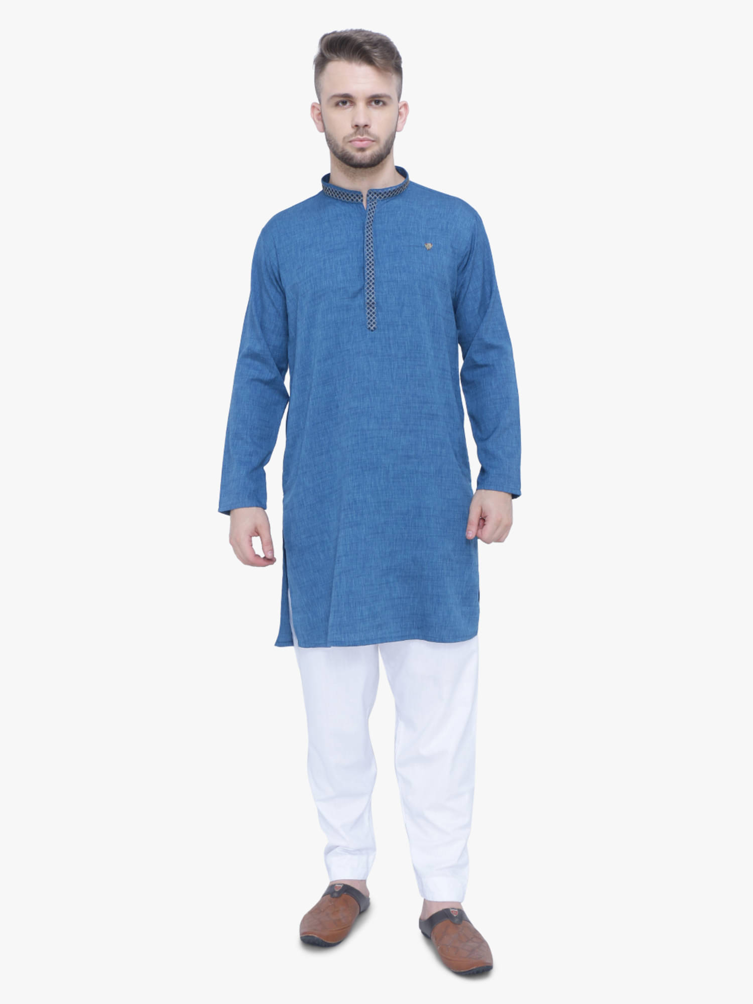     			Kuons Avenue Blue Cotton Men's Regular Kurta ( Pack of 1 )