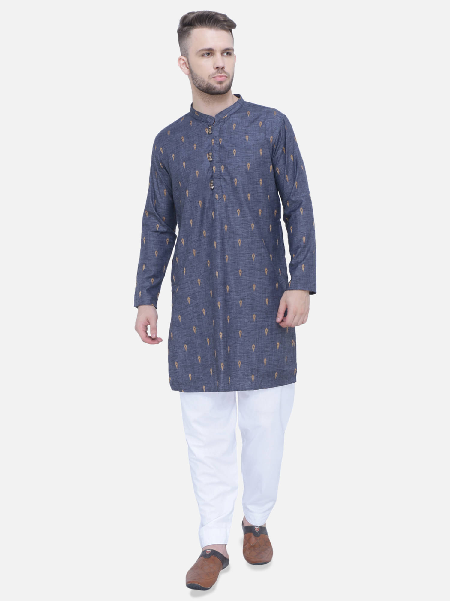     			Kuons Avenue Charcoal Viscose Men's Regular Kurta ( Pack of 1 )