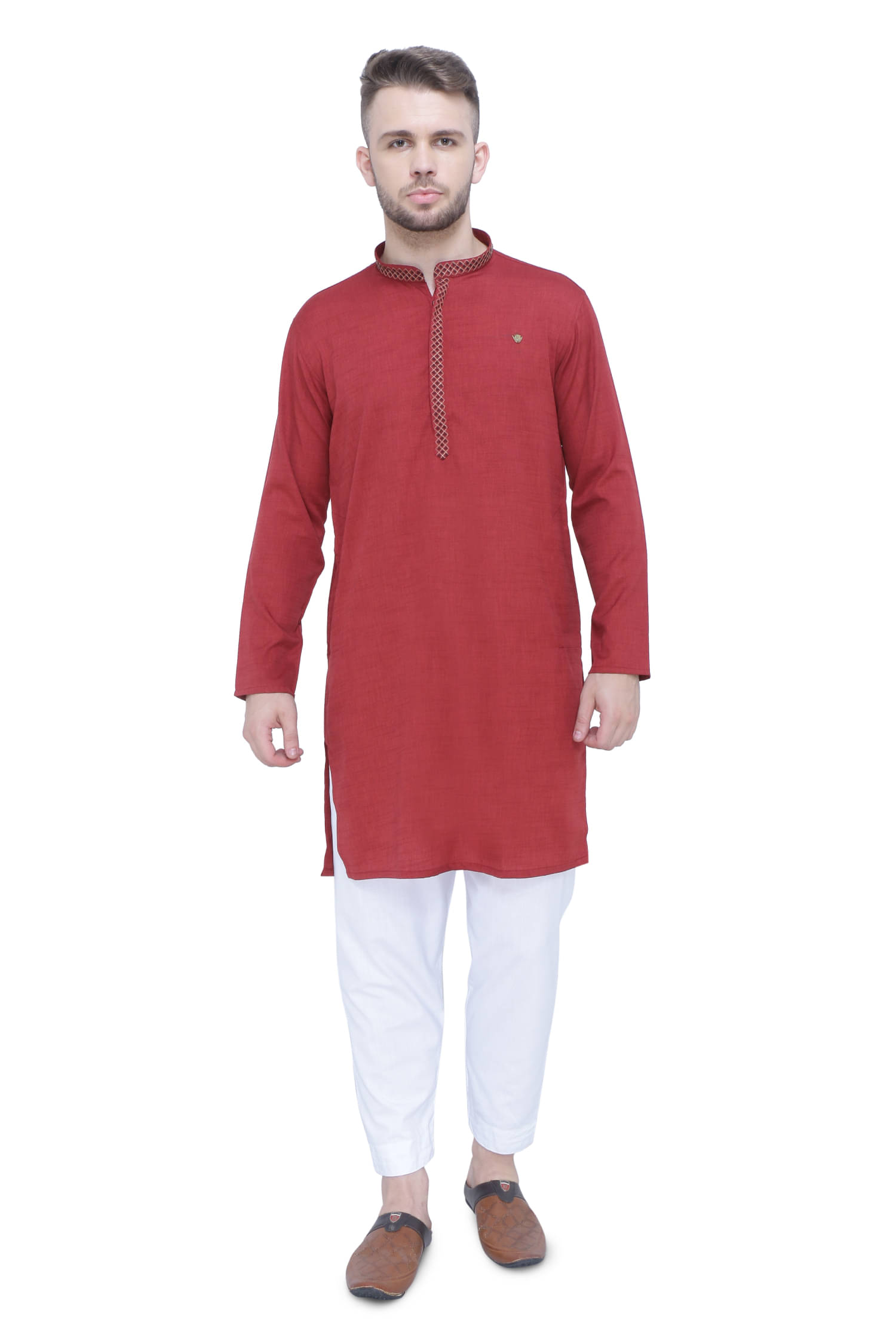     			Kuons Avenue Red Cotton Men's Regular Kurta ( Pack of 1 )