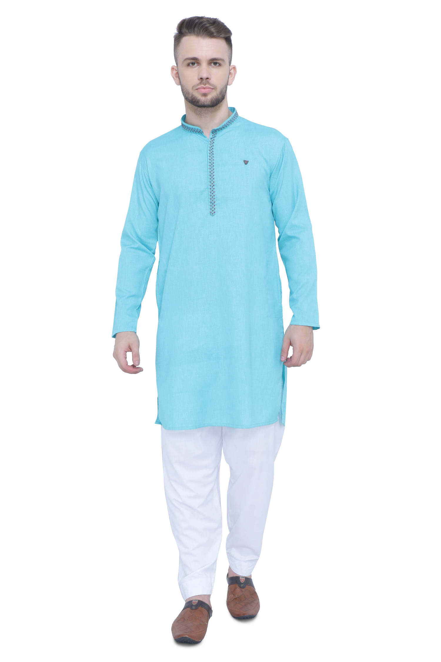     			Kuons Avenue Turquoise Cotton Men's Regular Kurta ( Pack of 1 )