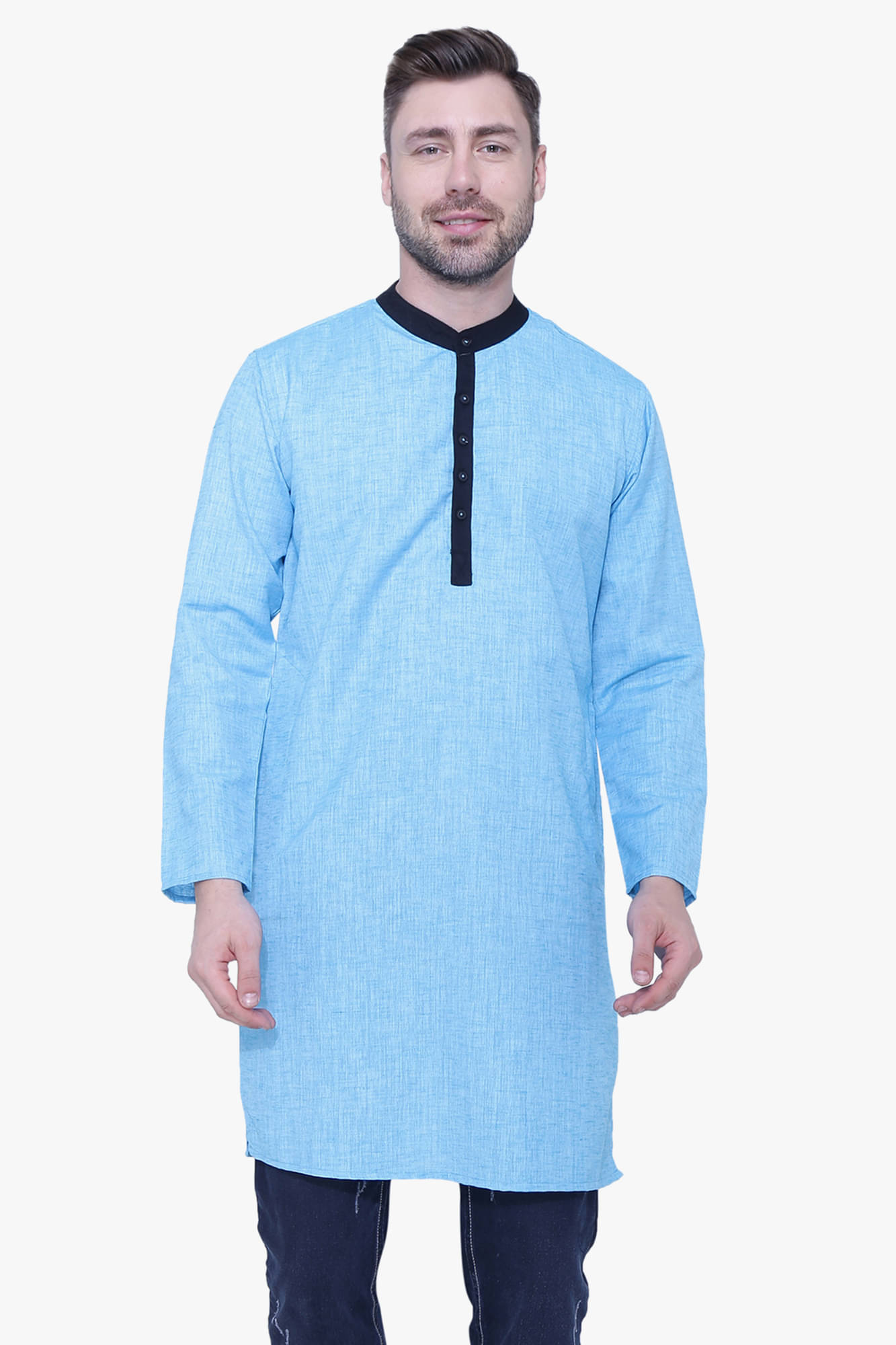     			Kuons Avenue Turquoise Linen Men's Regular Kurta ( Pack of 1 )