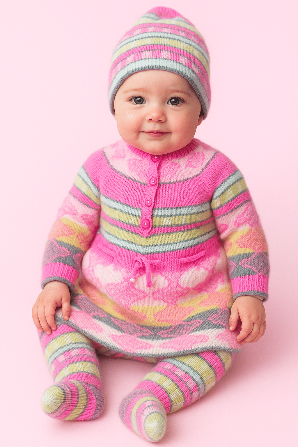     			LeafBird Pack of 1 Baby Girls Woollen Sweater ( Pink )