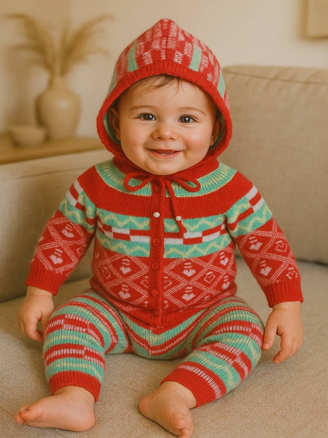     			LeafBird Pack of 1 Baby Boys Woollen Sweater ( Red )