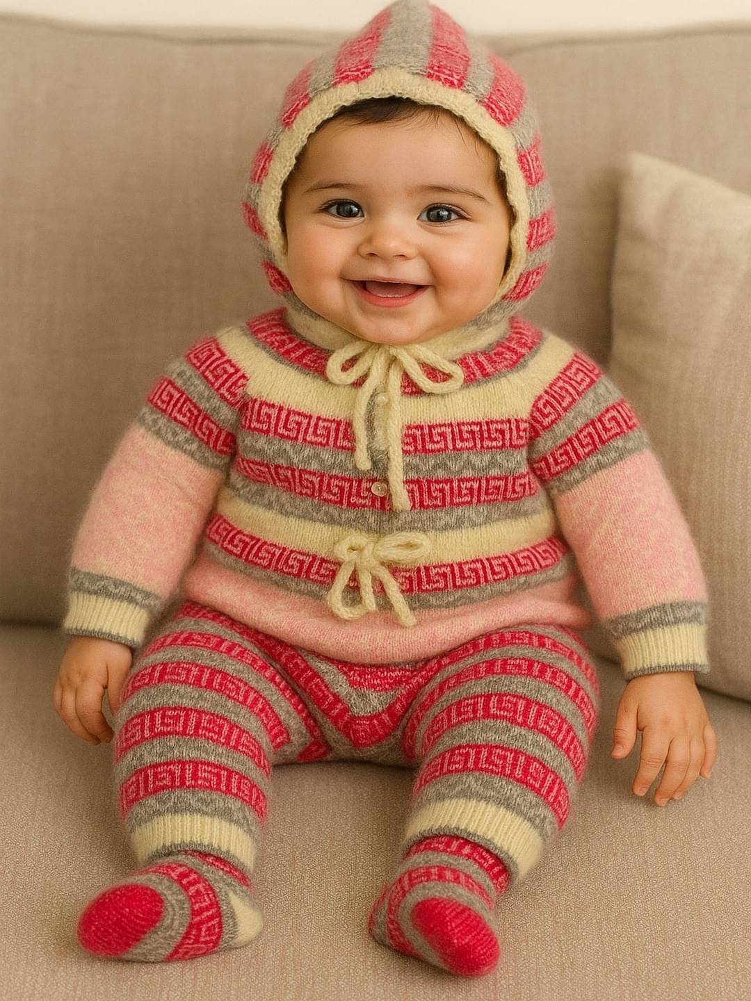 LeafBird Pack of 1 Baby Girls Woollen Sweater ( Peach ) LeafBird Pack of 1 Baby Girls Woollen Sweater ( Peach )