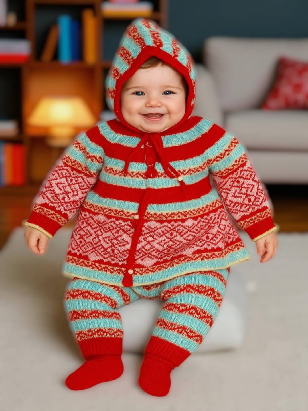     			LeafBird Pack of 1 Baby Girls Woollen Sweater ( Rust )