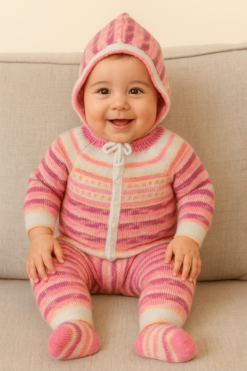     			LeafBird Pack of 1 Unisex for Baby Woollen Sweater ( Beige )
