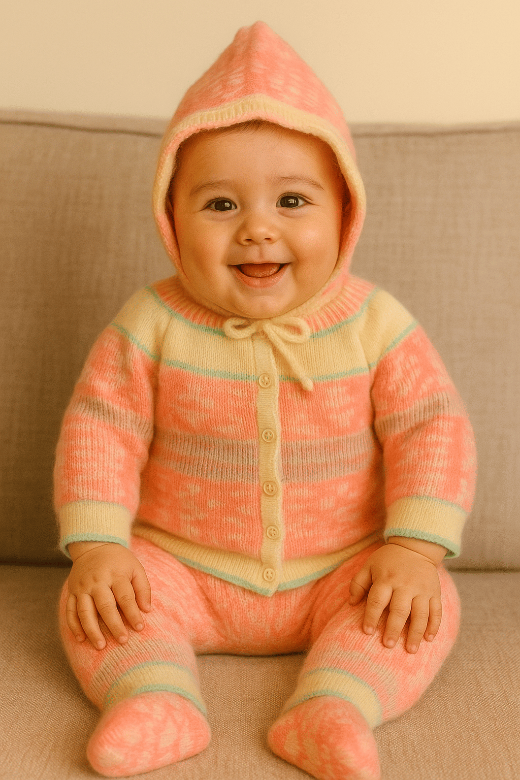     			LeafBird Pack of 1 Unisex for Baby Woollen Sweater ( Orange )
