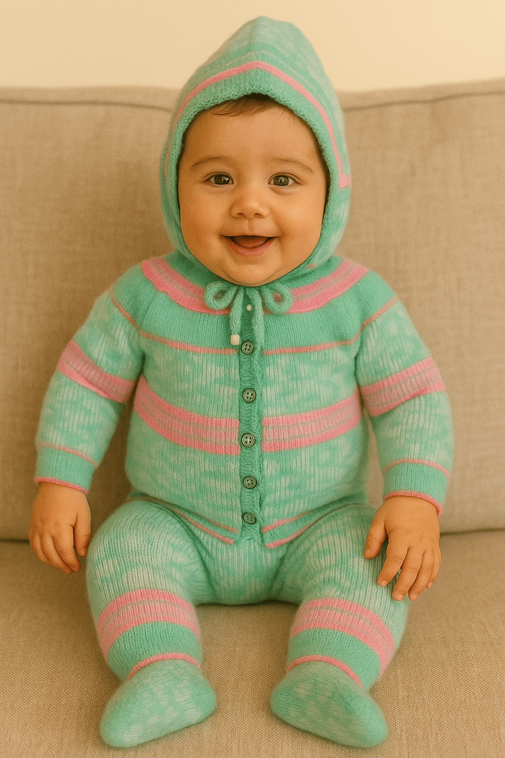     			LeafBird Pack of 1 Unisex for Baby Woollen Sweater ( Sea Green )