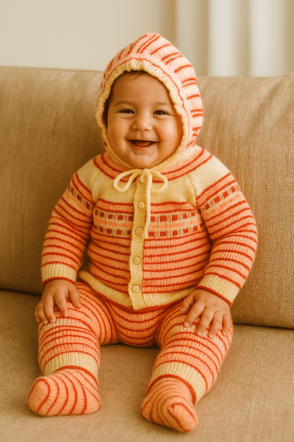     			LeafBird Pack of 1 Unisex for Baby Woollen Sweater ( Cream )