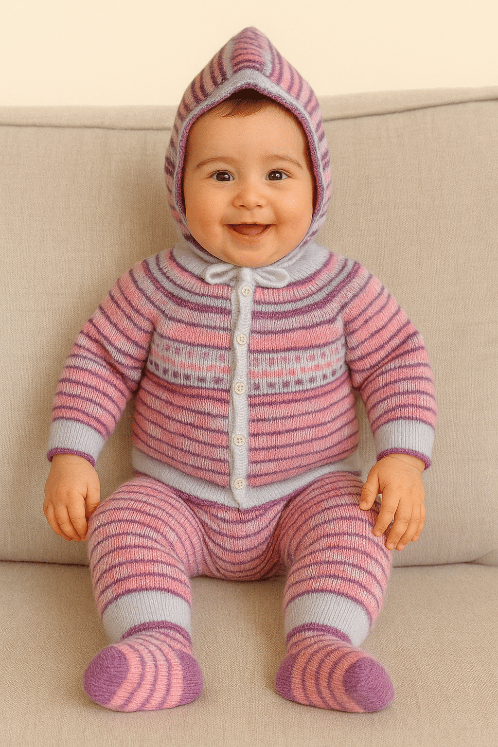     			LeafBird Pack of 1 Unisex for Baby Woollen Sweater ( Purple )