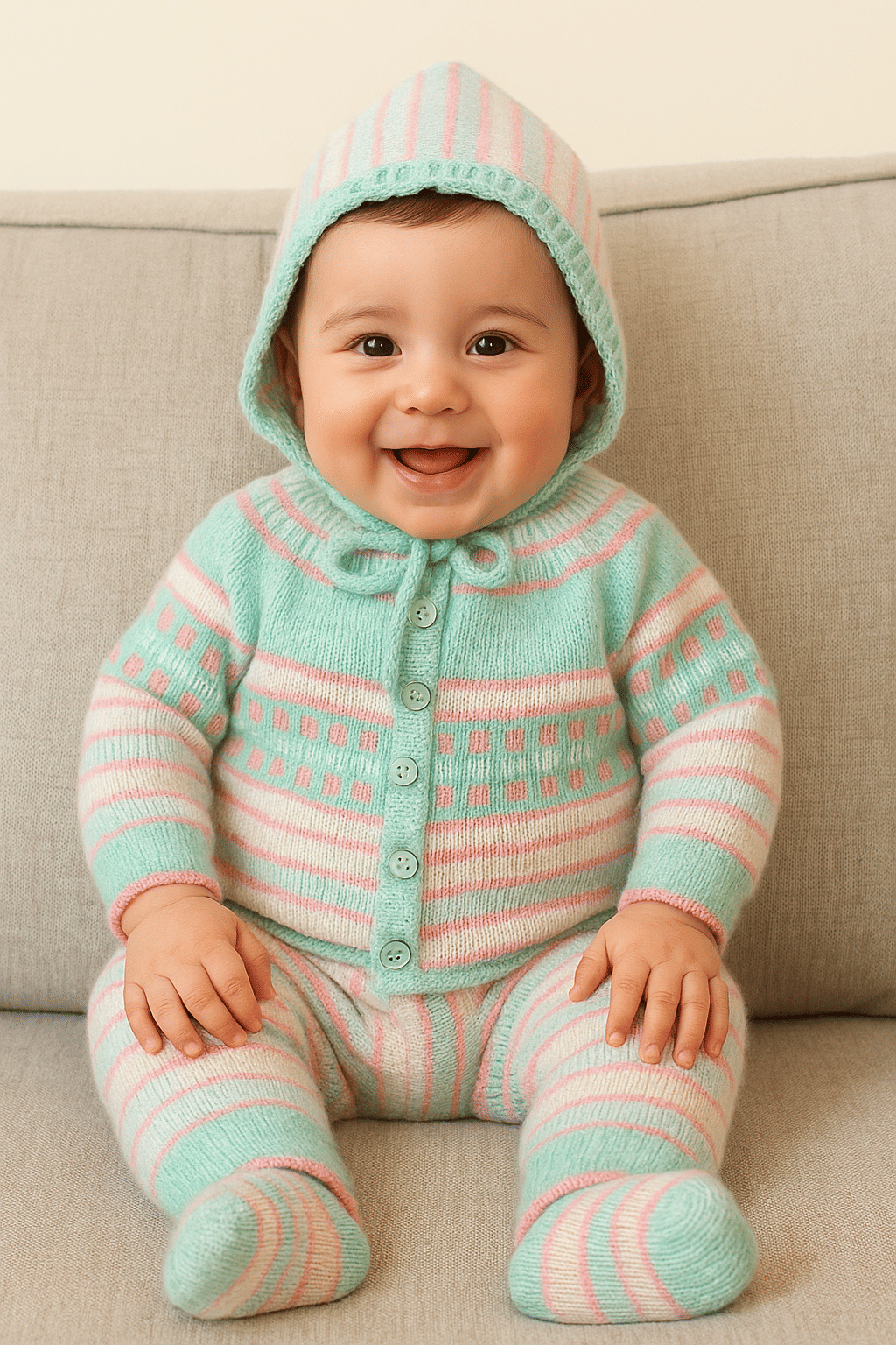     			LeafBird Pack of 1 Unisex for Baby Woollen Sweater ( Sea Green )